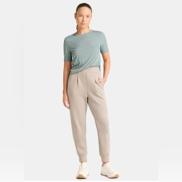 Avia Women's ScubaKnit Pleat Joggers Pockets Grey Fog Size XL Soft Athleisure - Picture 3 of 6